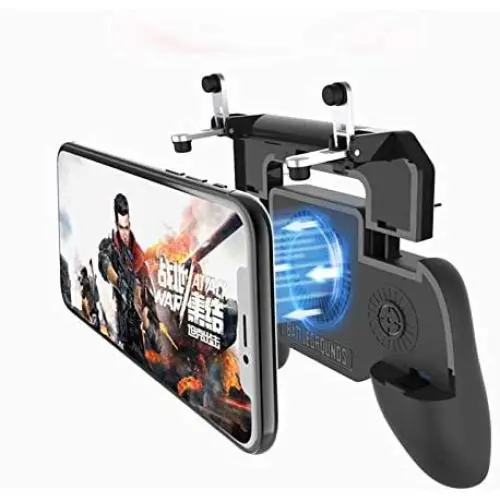Fiyapoo Mobile Game Controller for PUBG/Fortnite, with Portable Power Bank Cooling Fan, Mobile Trigger Gaming Joysticks for 4.5-6.5inch Android iOS Phone【Upgraded Version 2000mAh】 Fiyapoo Mobile Game Controller for PUBG/Fortnite, with Portable Power Bank Cooling Fan, Mobile Trigger Gaming Joysticks for 4.5-6.5inch Android iOS Phone【Upgraded Version 2000mAh】