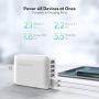 USB Charger RAVPower 60W 12A 6-Port Desktop USB Charging Station with iSmart Multiple Port, Compatible iPhone SE 11 Pro Max XS XR X iPad Pro Air Mini Galaxy S10 Note 10 Tablet and More (White)