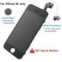 for iPhone SE Screen Replacement with Camera Black for A1662,A1723,A1724, Mobkitfp Compatible with iPhone 5SE Screen Replacement Digitizer LCD Touch Screen Display, Full Assembly with Repair Tools