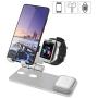 Cell Phone Stand and Watch Stand,Universal Desktop Stand Holder, Compatible with for for IPad, iPhone 6s 7 8 X Plus, Nintendo Switch (Silver-A)