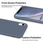 iPhone XR Case, Anuck Soft Silicone Gel Rubber Bumper Phone Case with Anti-Scratch Microfiber Lining Hard Shell Shockproof Full-Body Protective Case Cover for Apple iPhone XR 6.1" 2018 - Blue Gray