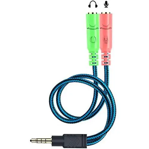 ENVEL 3.5mm Jack Cable Headset Adapter Kit Mutual Convertors for Laptop,Mac,PS4,Smartphone,Xbox One,Tablet Earphone with Headphone/Microphone Simultaneously Y Splitter Audio 2 Female to 1 Male ENVEL 3.5mm Jack Cable Headset Adapter Kit Mutual Convertors for Laptop,Mac,PS4,Smartphone,Xbox One,Tablet Earphone with Headphone/Microphone Simultaneously Y Splitter Audio 2 Female to 1 Male