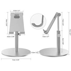 Cell Phone Stand, IKEEPI Angle Height Adjustable Cell Phone Stand for Desk,Thick Case Friendly Phone Holder Stand for Desk, Compatible with All Mobile Phones