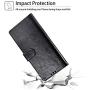 Axiay LG K51 Case LG Reflect Phone Wallet Case and 2 Protector Screen Leather Flip Protective Cover Cap Case with Wrist Strap Card Slots,Dual Layers Protective Phone Cover,Black