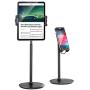 Tablet Ipad Stand Holder, SAIJI Adjustable Phone Stand, 360 Degree Rotating, Aluminum Alloy Cradle Desktop Holder Dock for 4.7"-12.9" Screen Phones, iPad, Nintendo Switch, Kindle, eBook Reader (Black)