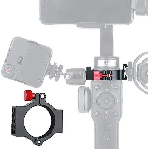 Smooth 4 Rode Clamp Ring Extension Adapter with Cold Shoe for Zhiyun Smooth 4, Applied to Rode Microphone/LED Video Light/Monitor Vlogging Smooth 4 Rode Clamp Ring Extension Adapter with Cold Shoe for Zhiyun Smooth 4, Applied to Rode Microphone/LED Video Light/Monitor Vlogging