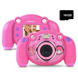 Campark Kids Camera,with 16GB Card Mini Child Camcorder with HD LCD Display for Girls Pink