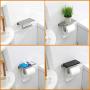 ALHAKIN Toilet Paper Holder with Shelf, Stainless Steel Toilet Roll Holder, Wall Mounted Bathroom Tissue Holder