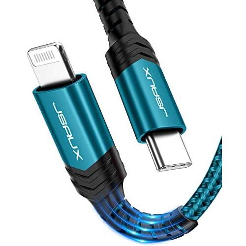 JSAUX USB C to Lightning Cable 6ft, [Apple MFi Certified] PD Fast Charging Cable Compatible with iPhone 11/11 Pro/11 Pro Max/X/XS/XR/XS Max/8/8 Plus, Supports Power Delivery [Use USB-C Wall Charger]