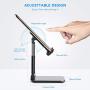 Desk Phone Stand,Height Increasing,Cell Phone Stand, Foldable Tablet Stand, Adjustable Phone Stand Desktop Phone Holder Cradle Dock Compatible with All Mobile Phones,Tablets (7-10") (Black)