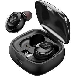 JAKO Wireless Earbuds, IPX5 Waterproof Earphones with Charging Case, TWS 5.0 Bluetooth Headphones Deep Bass Stereo in-Ear Earphones Built-in Mic for Sports, Black