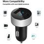 Dual USB Car Charger,4.8A Output,Cigarette Lighter Voltage Meter Compatible for Apple iPhone,iPad,Samsung Galaxy ,LG ,Google Nexus,USB Charging Devices,Silver