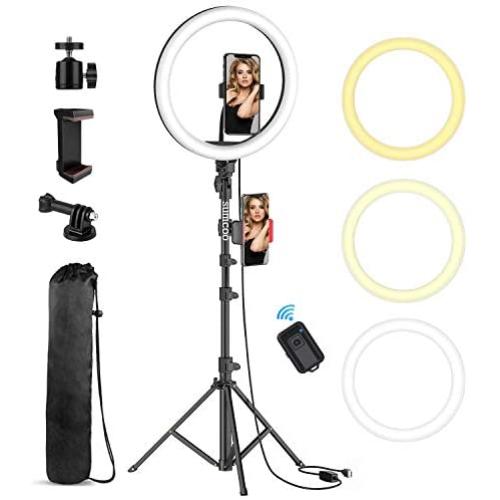 10" Selfie Ring Light with Tripod Stand for Live Stream/Makeup, Sumcoo Dimmable LED Makeup Ringlight with Cell Phone Holder for Photography/YouTube Video for iPhone and Camera(2020 New)