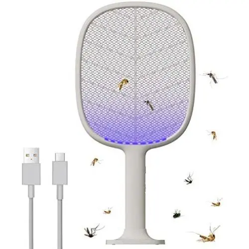 Solove Bug Zapper Racket for Indoor Outdoor Use, USB Rechargeable Electric Fly Swatter for Fly, Bug, Pest, Insects, Mosquito Killer, Fly Zapper for Home, Yard, Camping (Grey) Solove Bug Zapper Racket for Indoor Outdoor Use, USB Rechargeable Electric Fly Swatter for Fly, Bug, Pest, Insects, Mosquito Killer, Fly Zapper for Home, Yard, Camping (Grey)