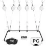 KIWI design 6 Packs Retracable VR Cable Management | Ceiling Suspension System Compitable with Vive/Vive Pro Virtual Reality/Oculus Rift/Playstation VR/Microsoft MR VR Accessories (White)