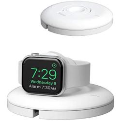 PZOZ Charger Stand Compatible for Apple Watch, Portable Charging Station Cable Management Dock Holder Case Organizer for iWatch with Band Series 5 4 3 2 1 44mm 40mm 42mm 38mm Accessories (White)