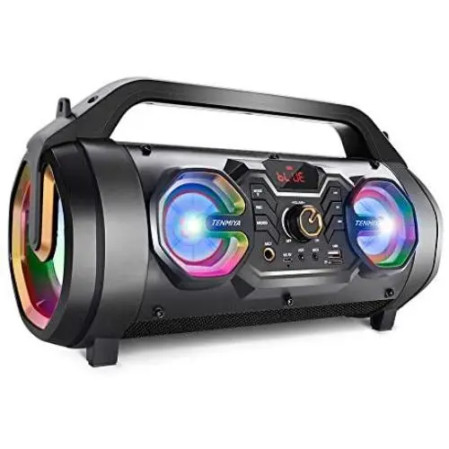 Bluetooth Speakers, 30W Portable Bluetooth Boombox with Subwoofer, FM Radio, RGB Colorful Lights, EQ, Stereo Sound, Booming Bass, 10H Playtime Wireless Outdoor Speaker for Home, Party, Camping, Travel Bluetooth Speakers, 30W Portable Bluetooth Boombox with Subwoofer, FM Radio, RGB Colorful Lights, EQ, Stereo Sound, Booming Bass, 10H Playtime Wireless Outdoor Speaker for Home, Party, Camping, Travel