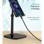 Cell Phone Stand, Moreslan Angle Height Adjustable Phone Stand Holder Tablet Stand for Desk, Compatible with iPhone Android Phones Tablet Kindle - Black