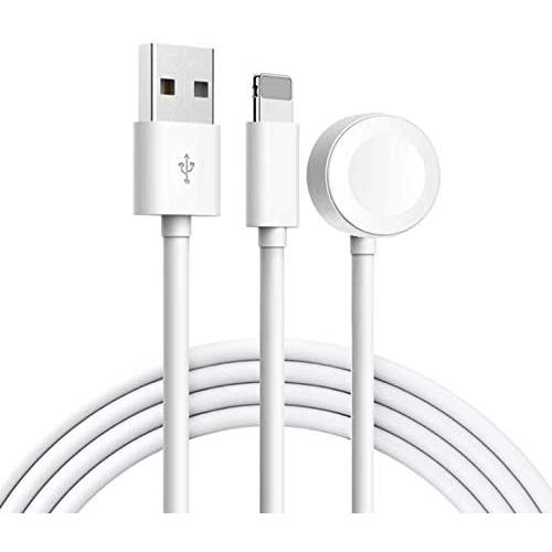 Updated Version Watch Charger Magnetic Cable for iWatch 5/4/3/2/1, 2in1 Wireless Charging Cable Compatible with Apple Watch Series 5/4/3/2/1 and iPhone11/11 Pro/11 Pro Max/XR/XS/XS Max/X/8/8P/7