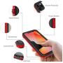 iPhone 11 Pro Max Case Waterproof 6.5 inch, Built-in Screen Protector Rugged Cover Sealed Slim Clear Back Case Shockproof Anti-Scratch Outdoor Bumper Case Compatible with iPhone 11 Pro Max (Red&Clear)