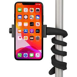 iTODOS Portable Flexible Cell Phone Holder Stand for Car, Kitchen, Desk, Grocery Shopping Cart,Compatible with iPhone, Android, GoPro, DSLR, Action Camera(Black)