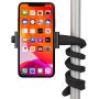 iTODOS Portable Flexible Cell Phone Holder Stand for Car, Kitchen, Desk, Grocery Shopping Cart,Compatible with iPhone, Android, GoPro, DSLR, Action Camera(Black)