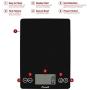 Escali Arti Glass Digital LCD Display Kitchen, Office, Baking Herb Scale w/Nutrition and Calorie Counting Feature, 15lb Capacity, 9" x 6.5" x .75", Black Obsidian