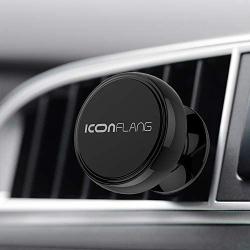 Magnetic Car Holder Unique Magnetic Air Vent Mount by ICONFLANG, Compatible with Most Case and Cell Phone – with 2 Metal Plates