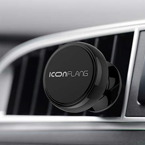 Magnetic Car Holder Unique Magnetic Air Vent Mount by ICONFLANG, Compatible with Most Case and Cell Phone – with 2 Metal Plates