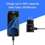 Adaptive Fast Charging Wall Charger with 5-Feet/1.5 Meter Micro USB Cable Kit Set Compatible with Samsung Galaxy S7 / S7 Edge / S6 / S6 Edge / A6 / J7 / J3 / Note 5 [Black]