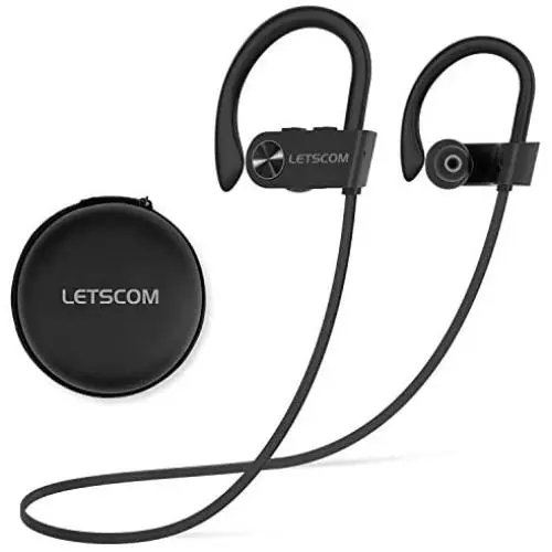 Bluetooth Headphones, LETSCOM Wireless Earbuds V5.0 IPX7 Waterproof Noise Cancelling Headsets, Richer Bass & HiFi Stereo Sports Earphones 8 Hours Playtime Running Headphones with Travel Case Bluetooth Headphones, LETSCOM Wireless Earbuds V5.0 IPX7 Waterproof Noise Cancelling Headsets, Richer Bass & HiFi Stereo Sports Earphones 8 Hours Playtime Running Headphones with Travel Case