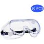 10 PCS Splash Proof Safety Goggles Bulk Soft Frame Anti Fog Adjustable Strap Clear Fully Enclosed Eye Protection Over Glasses, for Outdoor Courtyard Lab