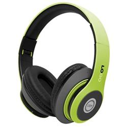 iJoy Matte Finish Premium Rechargeable Wireless Headphones Bluetooth Over Ear Headphones Foldable Headset with Mic (SRG-Lime)