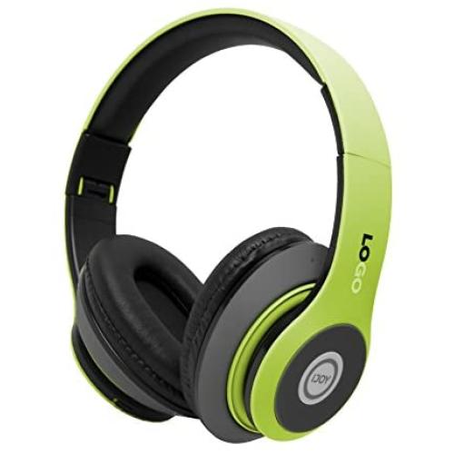 iJoy Matte Finish Premium Rechargeable Wireless Headphones Bluetooth Over Ear Headphones Foldable Headset with Mic (SRG-Lime)