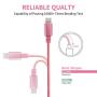 iPhone Charger, Mfi Certified Lightning Cables 5Pack 2x3Ft 2x6Ft 10Ft to USB Syncing Data and Nylon Braided Cord Charger for iPhone 11/11 Pro Max/XS MAX/XR/XS/X/8/7/Plus/6S/iPad(Pink)
