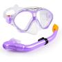 Gintenco Kids Snorkel Set, Dry Top Snorkel Mask Anti-Leak for Youth Junior Child, Anti-Fog Snorkeling Gear Free Breathing,Tempered Glass Swimming Diving Scuba Goggles 180° Panoramic View