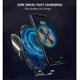 Rommisie Fast Wireless Car Charger Mount, Auto Clamping 10W 7.5W Qi Fast Charging Air Vent Phone Holder Compatible with iPhone Xs/Xs Max/XR/X/8/8 Plus, Samsung Galaxy S10/S9/S8 and More (Black)