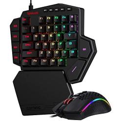 Redragon K585 One-Handed Gaming Keyboard M808 Lightweight RGB Gaming Mouse Bundle