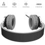 Elecder i39 Headphones with Microphone Foldable Lightweight Adjustable On Ear Headsets with 3.5mm Jack for iPad Cellphones Computer MP3/4 Kindle Airplane School Black/Gray