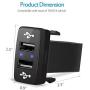 MICTUNING UC001 2.1A Dual USB Power Socket Compatible with Smart Phone PDA iPad iPhone Charger Replacement for Toyota