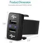 MICTUNING UC001 2.1A Dual USB Power Socket Compatible with Smart Phone PDA iPad iPhone Charger Replacement for Toyota MICTUNING UC001 2.1A Dual USB Power Socket Compatible with Smart Phone PDA iPad iPhone Charger Replacement for Toyota