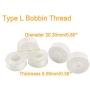 New brothread 144pcs Type L (SA155) Size White Prewound Bobbin Thread Plastic Side for Particular Embroidery and Sewing Machines - 90 Weight