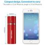 [Upgraded] POWERADD Slim 2 Most Compact 5000mAh External Battery 2.1A Ouput Portable Charger with Smart Charge for iPhones, iPad, Samsung Galaxy, HTC and More (F-Red)