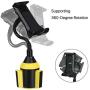 MIAODAM 360° Swivel Cup Holder Phone Mount Universal Adjustable Gooseneck Cup Holder Cradle Car Mount for Cell Phone iPhone 11//XR/XS/iPad/iPod Electronics Devices from 4.7 to 10.5
