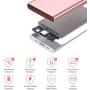 10000mAh PD 3.0 Power Bank Portable Charger Quick Charge USB-C 18W Fast Charging Battery Pack Compatible For iPhone 11 Pro X XS MAX XR 8 6s Plus iPad Nintendo Switch Samsung Galaxy S10 S9 S8 Rose Gold