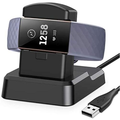 KIMILAR Charger Compatible with Fitbit Charge 3 Charger Dock, Replacement Charger Cable Charging Stand Cradle Station with 4.2ft USB Cord Accessories for Charge 3 / Charge 3 SE Smart Watch