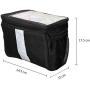 Bike Handlebar Bag Bike Basket with Mesh Pocket - Cold & Warm Insulation - Reflective Strap - Touchable Transparent Phone Pouch | Bicycle Front Bag, Bike Pouch for Cycling, Women, Cruisers