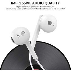 Wired Earbuds Headphones, 3.5mm Jack, Noise Canceling Earphones with Built-in Mic&Volume Control Compatible with iPhone 6 SE 5S 4 iPod iPad Samsung Android MP3 (2 Pair)