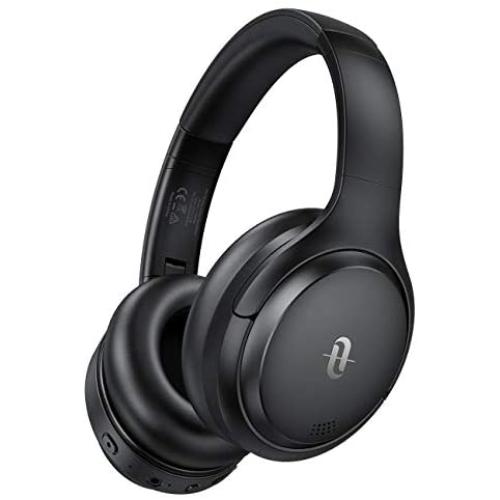 TaoTronics Hybrid Active Noise Cancelling Headphones Bluetooth Headphones Over Ear with 35H Playtime, Wireless Headphones Soft Protein Earpads Built-in Mic for Travel, Home Office Black
