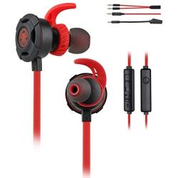 BlueFire Wired Gaming Earphone 3.5 MM E-Sport Earphone Noise Cancelling Stereo Bass Gaming Headphone with Adjustable Mic for PS4, Xbox One, Laptop, Cellphone, PC (Red)